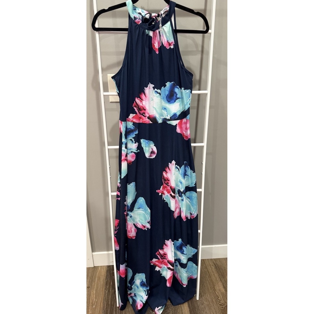 Styleword Women's Boho Chic Floral‎ Halter Maxi Dress Tropical Romantic size M